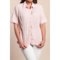 Plus Size Košulja Kratkih Rukava, Svijetlo Ružičasta