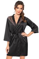 Dámský župan Donna Sabrina - satén Černá S(36)