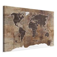 artgeist OBRAZ NA PLÁTNE, mapa sveta, 120/80/1,2 cm