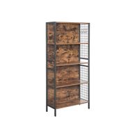 Boxxx REGÁL, hnedá, čierna, uhlíková oceľ, 74/154,5/30 cm