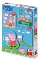 Puzzle Set Baby Peppa Pig rodina (3-5 dílků) - puzzle z kategorie Maxi dílky