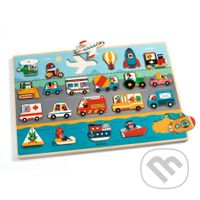 Dopravné prostriedky: puzzle drevené - puzzle z kategorie Maxi dílky