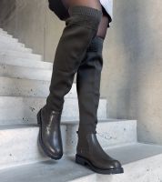 Gemre Zöld hosszú csizma rugalmas szárú Juanra.