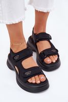 EVENTO Sandały Damskie Ze Złotymi Detalami Czarne Luvira