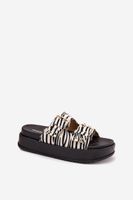 Boto Dámské Sandály Se Zlatými Přezkami Na Platformě Zebra Virvania