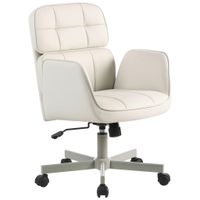 Carryhome OTOČNÁ ŽIDLE, vzhled kůže, krémová, světle šedá