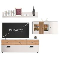 Livetastic OBÝVACIA STENA, biela, dub artisan