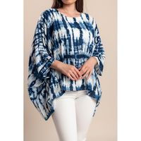Bedruckte Bluse In Übergröße, Blau
