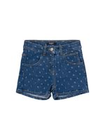 Logo Print Cotton Denim Shorts