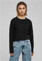 Women's knitted sweater check knit black