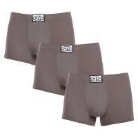 3PACK pánské boxerky Styx klasická guma tmavě šedé (3Q1063) XL