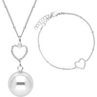 Bola Crystal Heart tehotenská rolnička Silver