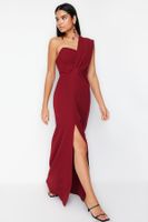 Trendyol Burgundy Woven Evening Dress & Graduation Dress