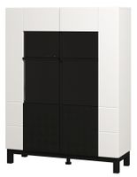 Široká vitrína stiletto - biela/čierna