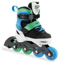 Spokey JOY Children's collets with a pair of beads, black-blue, ABEC7 Carbon, size 27-30