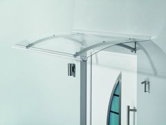 Vchodová strieška GUTTAVORDACH PT Secco 200 x 90 cm strieborná/číra GU7200306