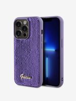 Guess Sequin Script Logo Zadní Kryt pro iPhone 15 Pro Purple Etui za telefon ljubičasta