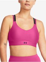 Tmavě růžová dámská sportovní podprsenka Under Armour UA Infinity Mid 2.0 Rib Bra