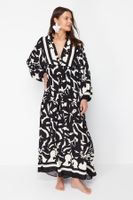 Trendyol Abstract Patterned Wide Fit Maxi Woven Beach Dress