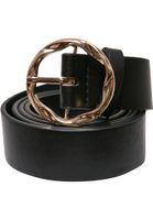 Small women's belt made of synthetic leather black