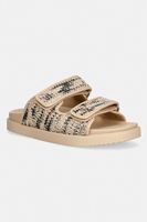 Tommy Hilfiger papuci pentru femei DOUBLE STRAP RAFFIA SANDAL