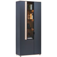 Dieter Knoll VITRÍNA, antracitová, farba duba, 93,2/213,1/42 cm
