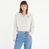 T-shirt Nike Sportswear Women's Velour Polo Light Bone/ Black XS