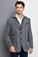 K7540 DEWBERRY MEN'S COAT-PATTERNED NAVY BLUE