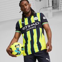 Puma Manchester City 24/25 Authentic Auswärtstrikot Herren | Mit Striped | Navy/Yellow Glow | Größe: 3XL
