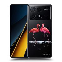 Silikónový prehľadný obal pre Xiaomi Poco X6 Pro - Flamingos pár