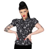 koszula damska KILLSTAR - The Heat Button Up - Black/White XS