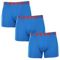 3PACK pánské boxerky Styx long sportovní guma modré (3U1167) XL