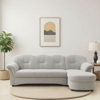 MID.YOU ROZKLADACIA ROHOVÁ SEDAČKA, textil, strieborná