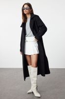 Trendyol Black Collar Detailed Oversize Woolen Coat