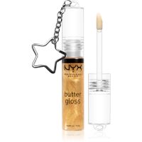 NYX Professional Makeup Butter Gloss блясък за устни (лимитирана серия) цвят 25k Gold + Keychain 13 мл.