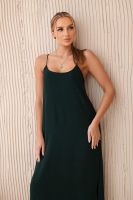 Kesi Włoski Long dress with straps dark green