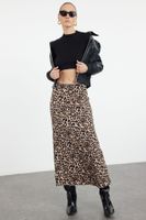 Trendyol Multicolored Leopard Animal Patterned Maxi Length Woven Skirt