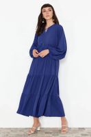 Trendyol Saks Tassel Tie Detailed Woven Dress