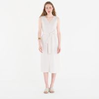 Φόρεμα Calvin Klein Linen V Neck Sleeveless Dress White Sand L
