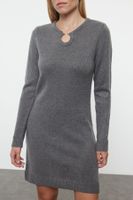 Trendyol Anthracite Mini Knit Soft Texture Dress