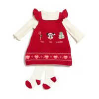 Micky Maus - Weihnachtliches Set mit Strickkleid für Babys