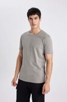 DEFACTO Regular Fit Premium Quality Mercerized Crew Neck Short Sleeve 100% Cotton Basic T-Shirt