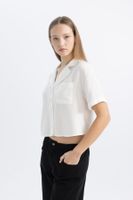 DEFACTO Cool Oversize Fit Pajama Collar Short Sleeve Shirt