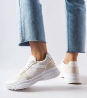 Gemre Białe sneakersy z akcentami skóry węża Diego
