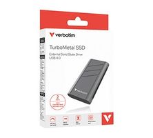 SSD Externí Verbatim TurboMetal SSD, 32022, 2000GB, Nero Backup, Stříbrná, obsahuje USB C, M.2, USB C
