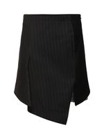 Chalk Stripe & Wool Melton Mini Skirt