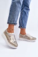 Zazoo Leather Platform Half Shoes Beige Hypnosis