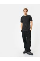 Koton Marked T-Shirt Slim Fit Pocket Detail Crew Neck Short Sleeve