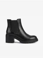 Black Women's Ankle Leather Heeled Geox Shoes - Women's