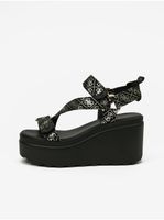 Black Women's Patterned Wedge Sandals Guess Ocilia - Women